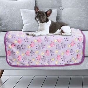 Warm & Soft Fluffy Fleece Flannel Pet Cat Dog PURPLE‎ Blanket 30"x 21" SM - MED